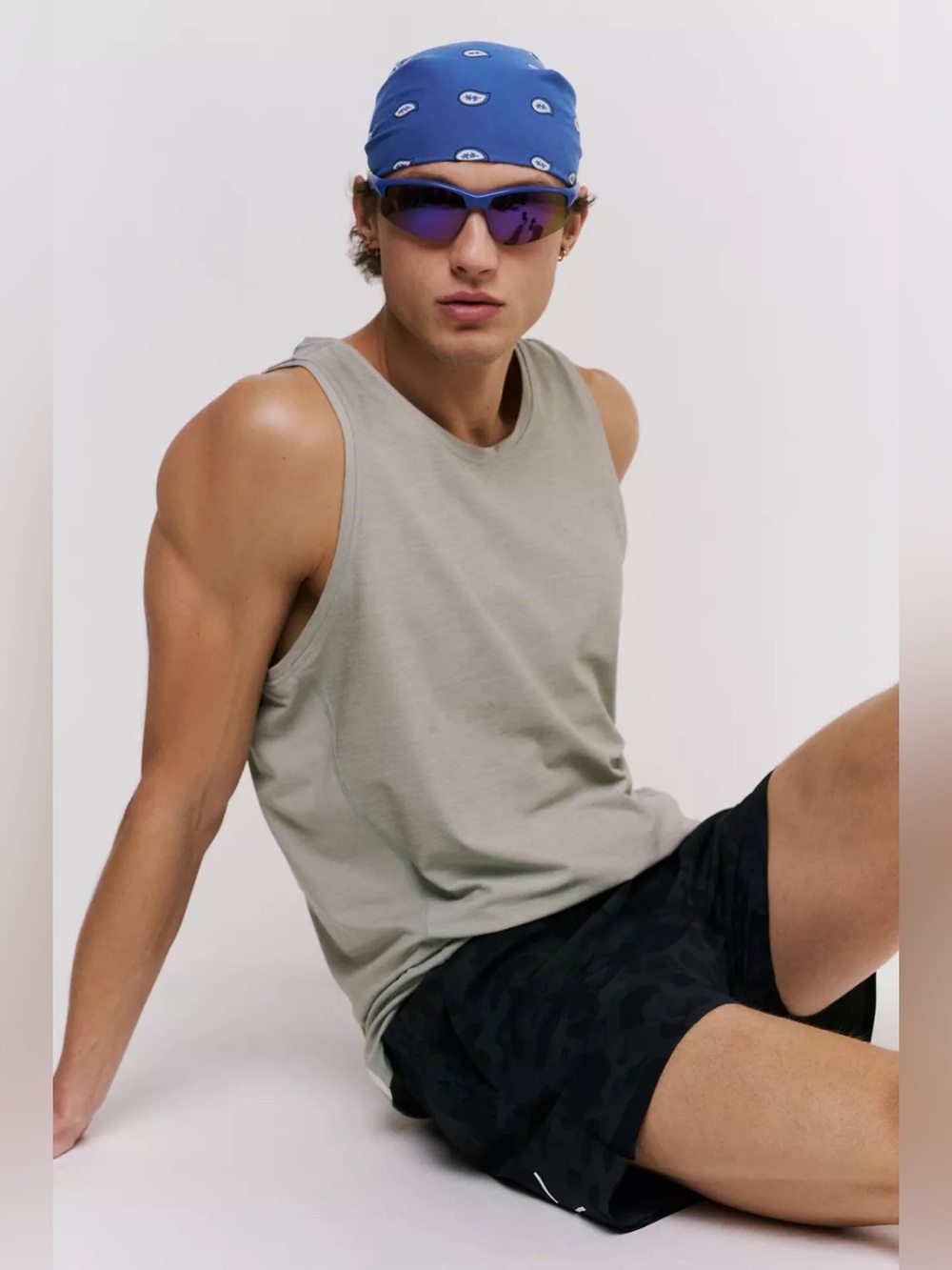 Ten Thousand Versatile Tank Top Light Gray Mens Workout Sleeveless athleisure
